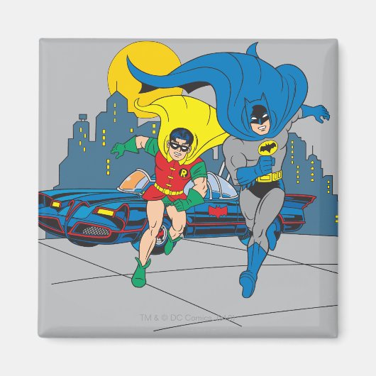 Aimant Batman Et Robin En Course (Devant)