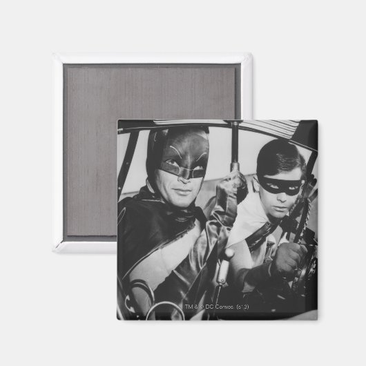 Aimant Batman et Robin In Batmobile (Recto/Verso)