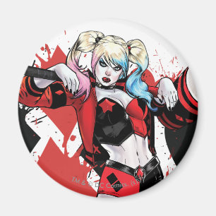 Aimant Batman   Harley Quinn Hearts & Diamonds Splatter