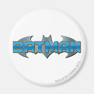 Aimant Batman Logo de nom bleu