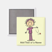 Aimant Bâton blanc pour femme Figure infirmière T-shirts (Recto/Verso)