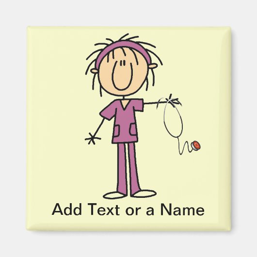 Aimant Bâton blanc pour femme Figure infirmière T-shirts (Devant)