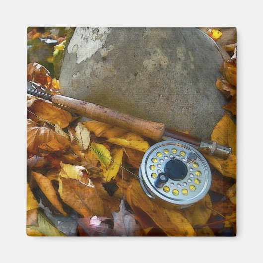 Aimant Bâton de pêche à la mouche d'automne (Devant)