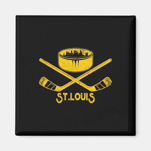 Aimant Bâtons de hockey sur glace rétro St. Louis État (Devant)