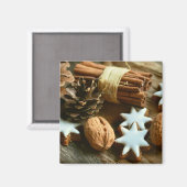 Aimant Bâtons et étoiles de cannelle de Noël (Recto/Verso)
