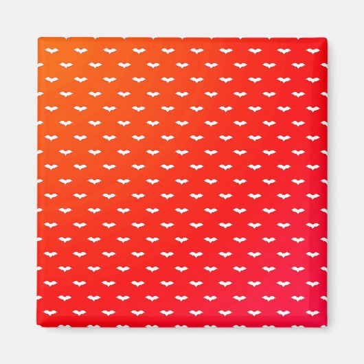 Aimant Bats blancs minuscules rouges (Devant)