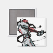 Aimant Batte balançoire du joueur de baseball, vue latéra (Recto/Verso)