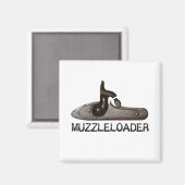 Aimant Batterie à tambour et marteau, fusil à poudre noir (Recto/Verso)