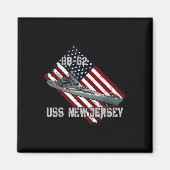 Aimant Battleship Uss New Jersey Bb-62 &amp; Combat Warsh (Devant)