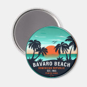 Aimant Bavaro Beach Dominicaine Retro Sunset Souvenir 60s (Recto/Verso)