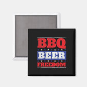 Aimant Bbq Beer Freedom - Grill Byrbecue Grilling Bbq Lov (Recto/Verso)