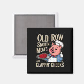 Aimant Bbq Old Row Smoking Meats And Clappin Cheeks (Recto/Verso)