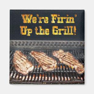 Aimant BBQ Steaks sur le grill