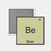 Aimant Be - Beer Funny Chimie Élément Symbole T-shirt (Recto/Verso)