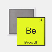 Aimant Be - Beowulf Funny Chimie Élément Symbole Tee (Recto/Verso)