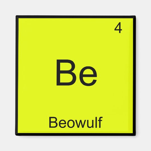 Aimant Be - Beowulf Funny Chimie Élément Symbole Tee (Devant)