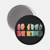 Aimant Be Kind ASL American Sign Language (Recto/Verso)