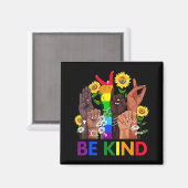 Aimant Be Kind Sign Language Hand Talking LGBTQ Gay Les P (Recto/Verso)