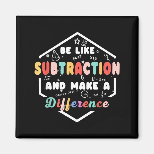 Aimant Be Like Subtraction Math Quote Chalkboard Teacher (Devant)