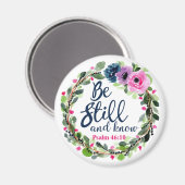 Aimant Be Still And Know Pink Floral Bible Vers (Recto/Verso)