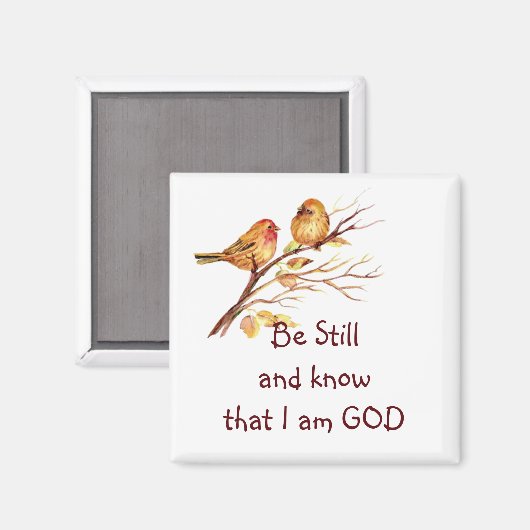 Aimant Be Still Know I am GOD Cute Sparrow Birds (Recto/Verso)