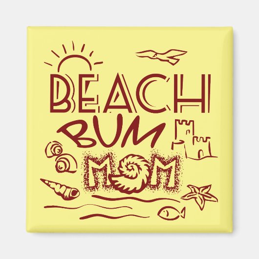 Aimant Beach Bum Mum (Devant)