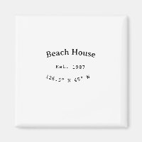 Beach house et. Date année coordonnées personnalis