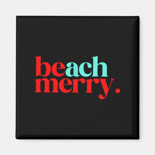 Aimant Beach Merry Christmas Funny (Devant)
