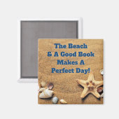 Aimant Beach Sand Sea Shell Good Book Club Bibliophile (Recto/Verso)