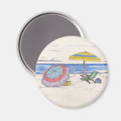 Aimant BEACH UMBRELLAS (rond) (Recto/Verso)