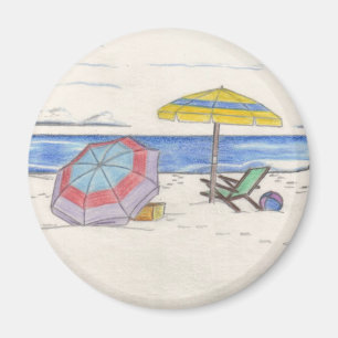 Aimant BEACH UMBRELLAS (rond)