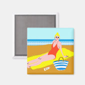 Aimant Beachy Keen - Jaune (Recto/Verso)