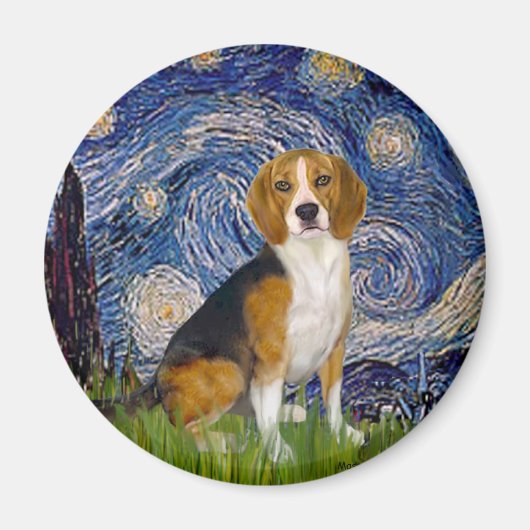 Aimant Beagle 7 - Nuit étoilée (Devant)