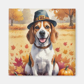 Aimant Beagle À L'Automne Feuille L'Art Thanksgiving (Devant)