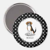 Aimant Beagle cool avec lunettes de soleil (tri couleur 3 (Recto/Verso)