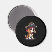 Aimant Beagle Costume de pirate Jolly roger Drapeau Croix (Recto/Verso)