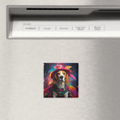 Aimant Beagle dans un Casquette plumé (In Situ (Lave-vaisselle))