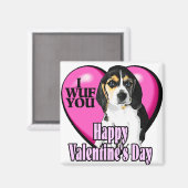 Aimant Beagle de la Saint-Valentin (Recto/Verso)