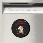 Aimant Beagle Joyeux Noël Animaux d'hiver Chien (In Situ (Lave-vaisselle))