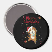 Aimant Beagle Joyeux Noël Animaux d'hiver Chien (Recto/Verso)