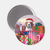 Aimant Beagle Noël Surprise (Recto/Verso)