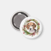 Aimant Beagle Noël Wreath Festive Pup (Recto/Verso)