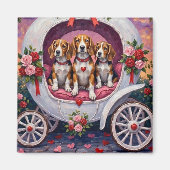 Aimant Beagles Fête de la Saint-Valentin (Devant)