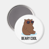 Aimant Béaire Cool Funky Brown Bear Pun (Recto/Verso)