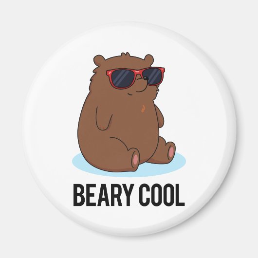 Aimant Béaire Cool Funky Brown Bear Pun (Devant)