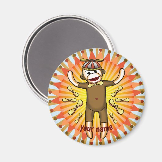 Aimant Beanie Sock Monkey (Recto/Verso)