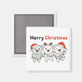 Aimant Bear Christmas Animals (Recto/Verso)