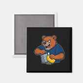 Aimant Bear Grating Cheese Funny  (Recto/Verso)