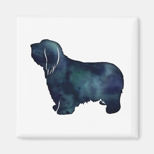 Aimant Bearded Collie Dog Breed Black Silhouette (Devant)