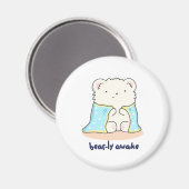 Aimant Bearly Awake Funny Sleepy Bear Pun (Recto/Verso)